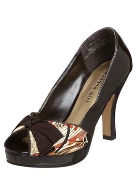 Madden Girl Womens Black and Multi Patent Pristege Platform Pump size and size 7